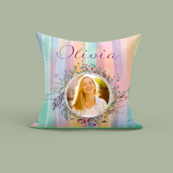 Personalized Rainbow Pillow